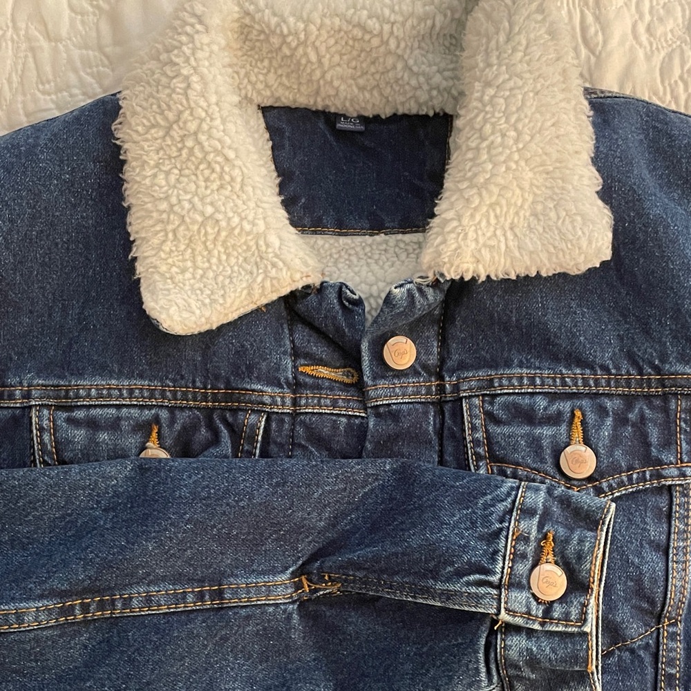Womens Denim Sherpa Jacket